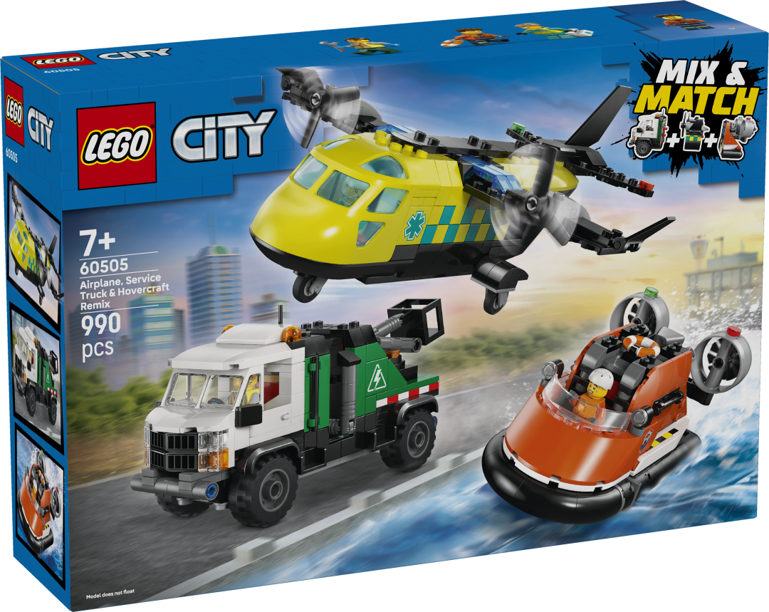 LEGO City Airplane, Service Truck & Hovercraft Remix | 60505