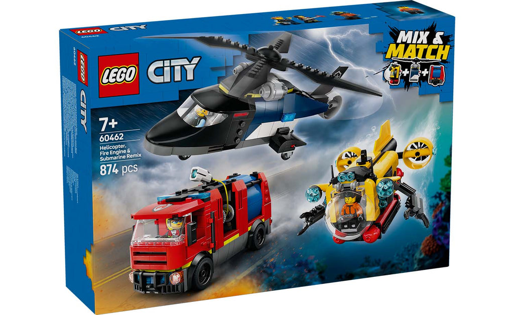 LEGO City Helicopter, Fire Engine & Submarine Remix | 60462